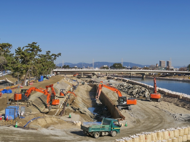 河川工事現場